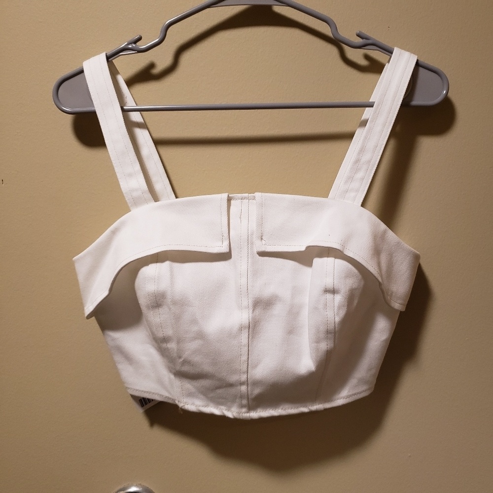 UO White Square-Neck Crop Top NWT | S